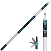 TelesPro Telescoping Extension Pole 5-12FT | Lightweight Aluminum Multi-Purpose Extendable Rod with Universal Metal Tip for Painting, Dusting, Window Cleaning, and Tree Sawing