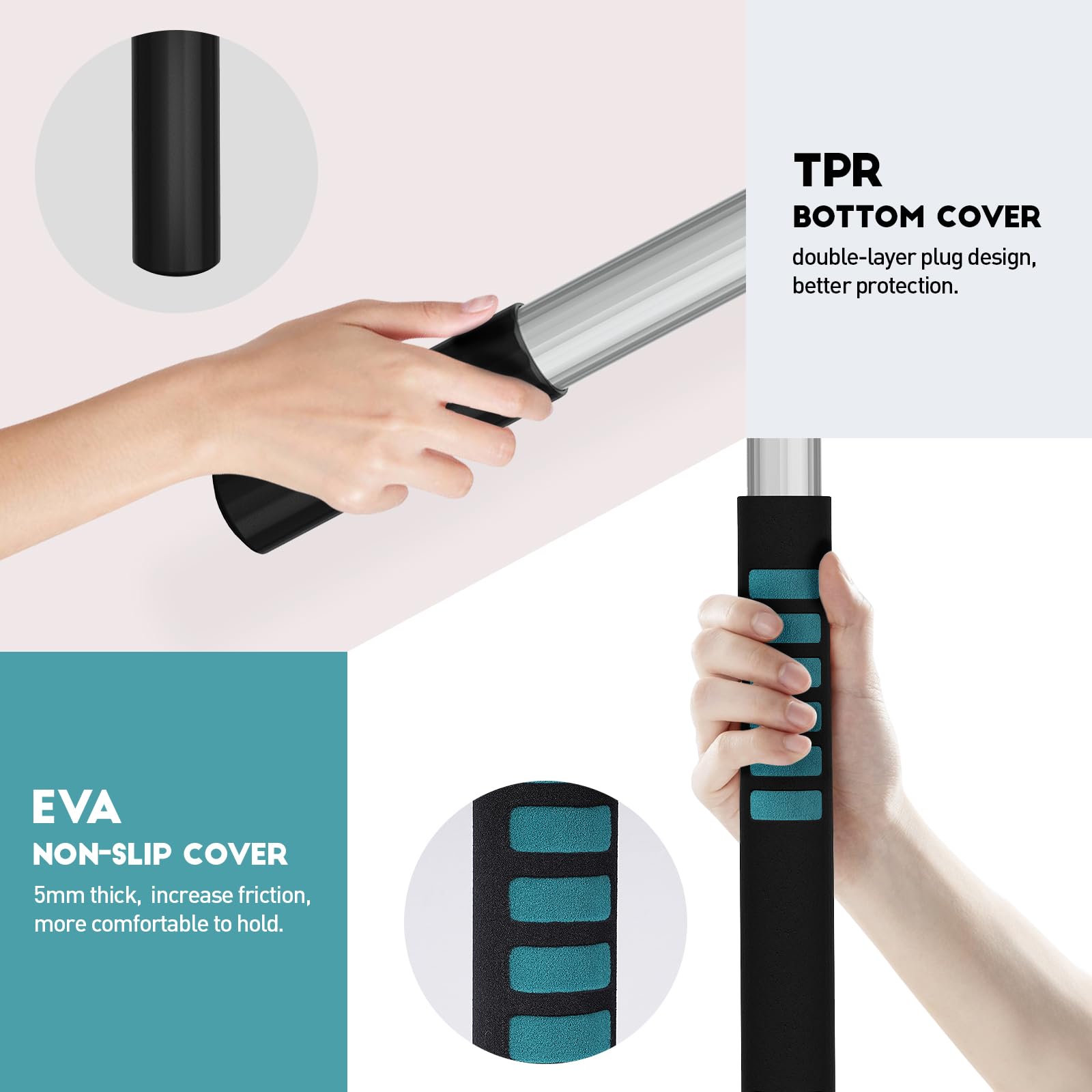 TelesPro 30 Feet High Reach Cobweb Duster with 6-24Ft Telescopic Aluminum Pole - Spider Web Brush for Indoor & Outdoor Cleaning with Soft Bristles