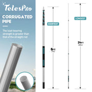 TelesPro High-Reach Duster Kit - 30-Foot Extendable Pole with Cobweb Duster, Window Squeegee & Microfiber Feather Duster for High Ceiling Cleaning