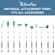 TelesPro Telescoping Extension Pole 5-12FT | Lightweight Aluminum Multi-Purpose Extendable Rod with Universal Metal Tip for Painting, Dusting, Window Cleaning, and Tree Sawing