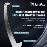 Extendable Tree Trimmer - 7-30ft Telescoping Pole Saw with Saw Attachment, Safety Goggles & Gloves for Easy Tree Branch Trimming (Up to 2" Diameter)