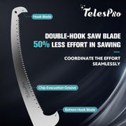 TelesPro Multi-Purpose Handheld Pruning Saw with 16-Inch Blade for Tree Trimming - Compatible with Standard US Acme Thread Poles (Pole Sold Separately)