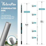 Telespro 24FT Telescoping Fruit Picker - 30+ Foot Reach Lightweight Aluminum Extension Pole with Twist-On Apple Basket - Durable Fruit Picking Tool