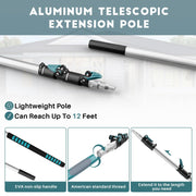 TelesPro High Reach Duster Kit - 20 Foot Extension Pole for High Ceilings, Includes Window Washer, Squeegee, Cobweb Duster, Fan Duster, and Feather Duster