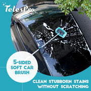 TelesPro 12FT Car Wash Brush with Long Handle - Complete Car Cleaning Kit for Cars, Trucks, SUVs, RVs, and Home Siding
