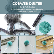 TelesPro 30 Foot High-Reach Duster Kit - Extendable 6-24FT Pole, Ceiling Fan & Cobweb Dusters, Microfiber Feather Duster for Efficient Cleaning
