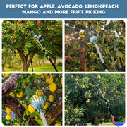 Telespro 12FT Telescoping Fruit Picker – 20+ Foot Reach Lightweight Aluminum Extension Pole with Easy Twist-On Apple Basket – Durable Fruit Picking Tool